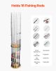 16 Pole Fishing Rod Holder Wood Fishing Rack for Garage Round Floor Stand